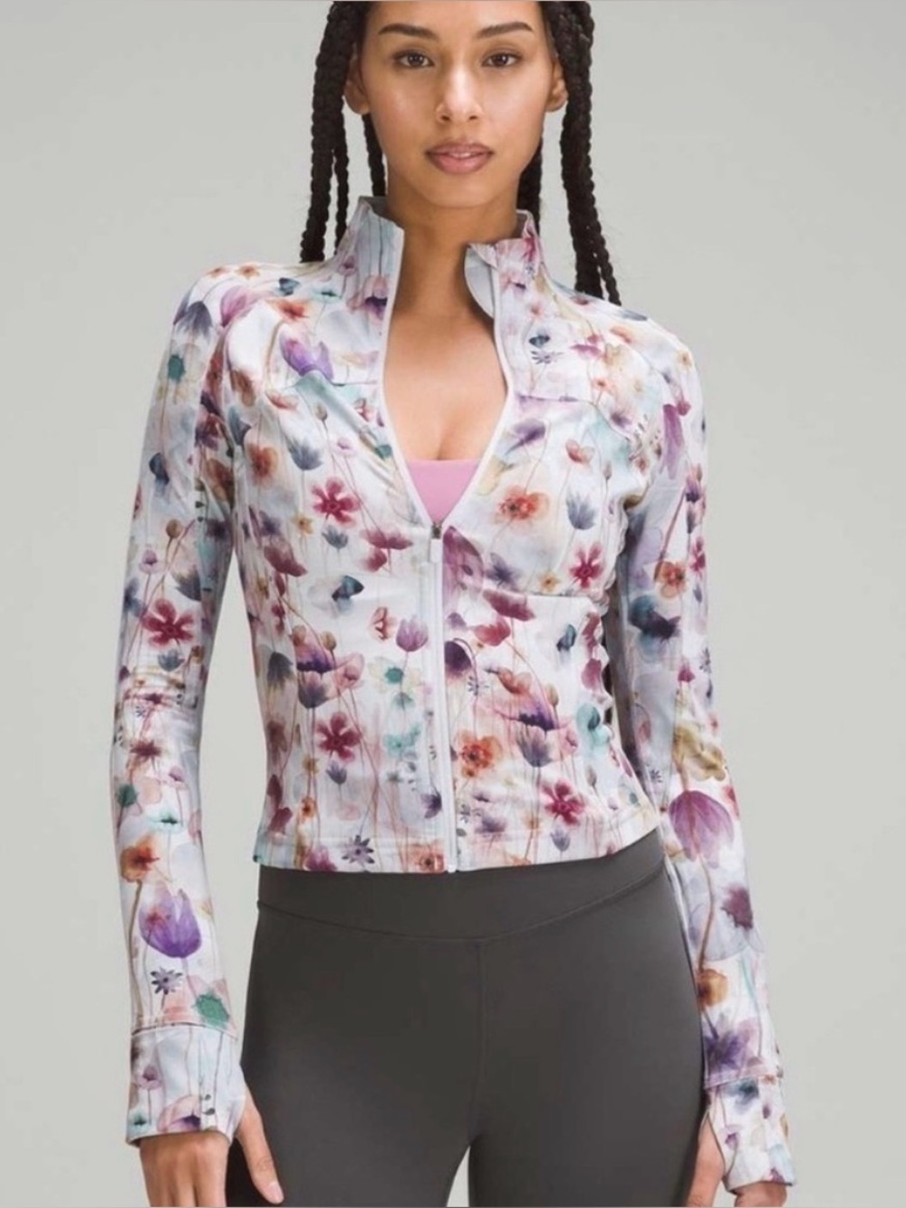 Lululemon cropped align jacket in rare colour way: mood wash floral max